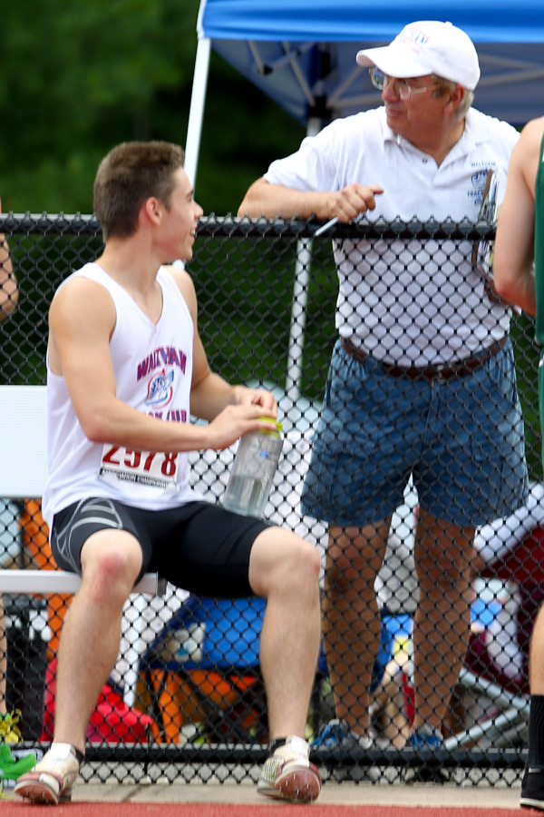 Jared wins New England Junior Olympic Long Jump, 2nd in 400m